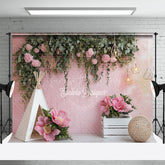 Lofaris Pink Floral Boho Tent Sweet Light Wedding Backdrop